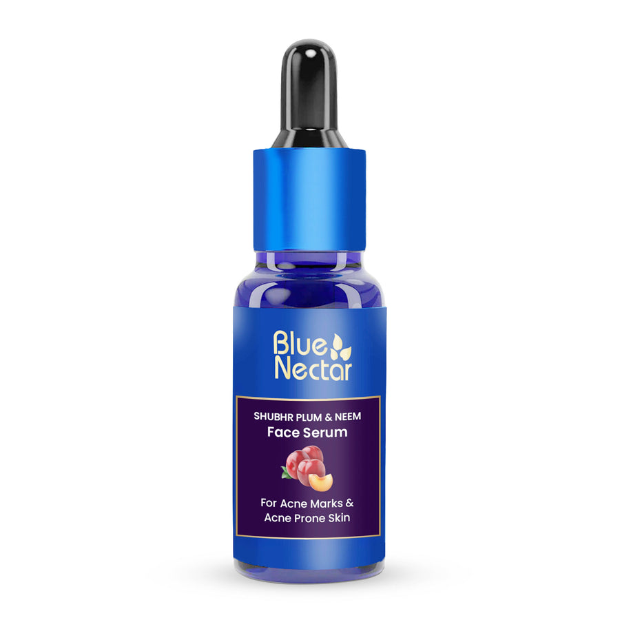 Plum Face Serum bottle with dropper on white background