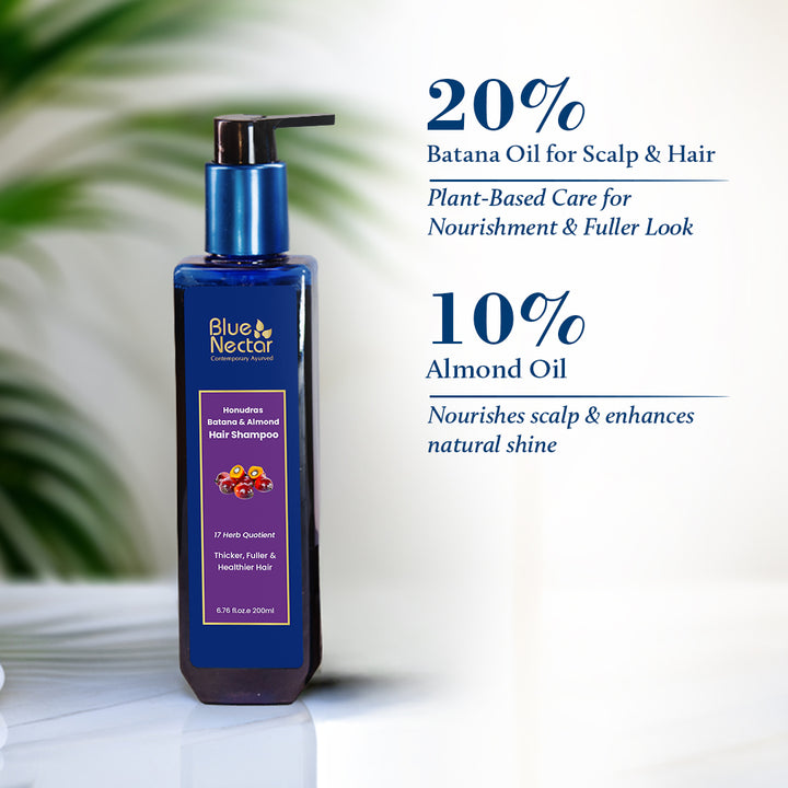 Batana & Almond Hair Shampoo for Hair Growth (17 herbs, 200ml)