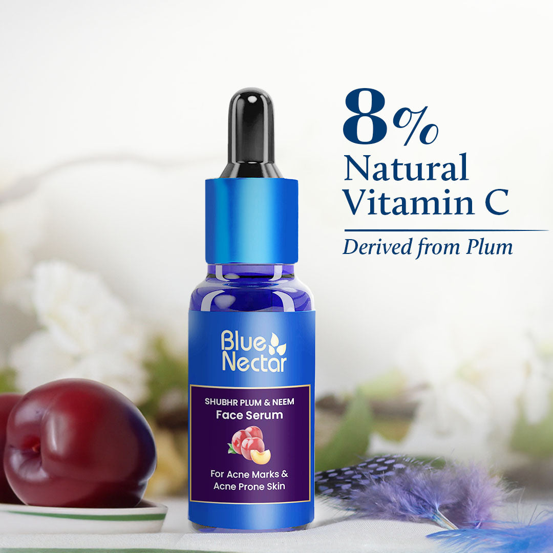 Highlighting 8% Natural Vitamin C content in Plum face serum