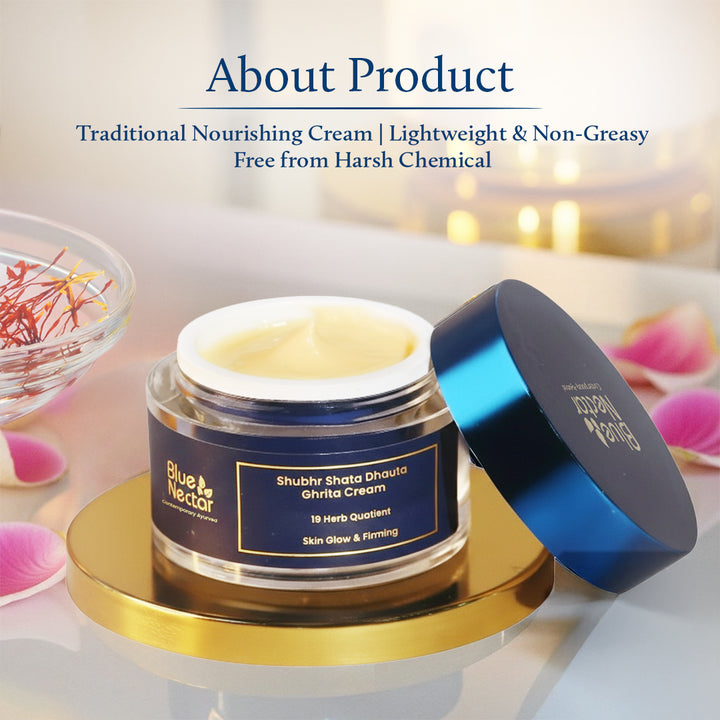 Women's Shata Dhauta Ghrita Face Cream for Skin  Glow & Firming(19 herbs, 50g)