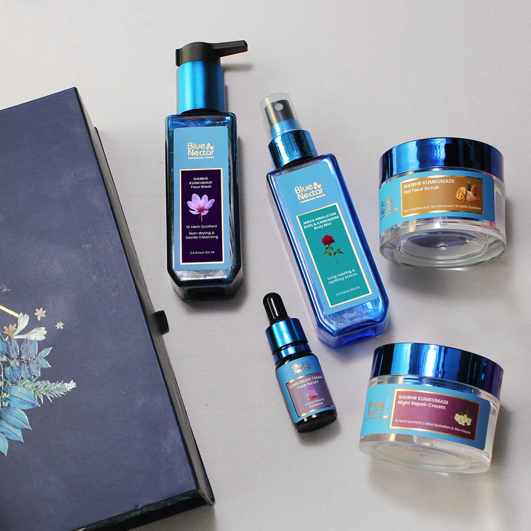 KUMKUMADI スキンケアセット Daily Glowing Kumkumadi Booster Combo - Kumkumadi Cleanser, Serum & Mo