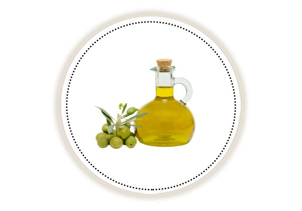 Olive oil in a glass bottle along with fresh olives and leaves on white background