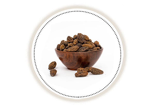 harad in wooden bowl on white background