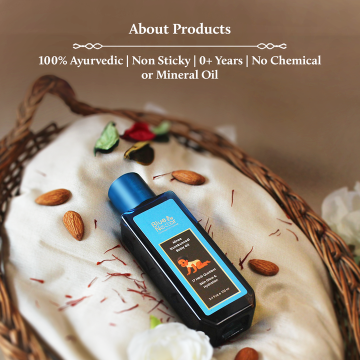 Light, non sticky brightening baby massage oil