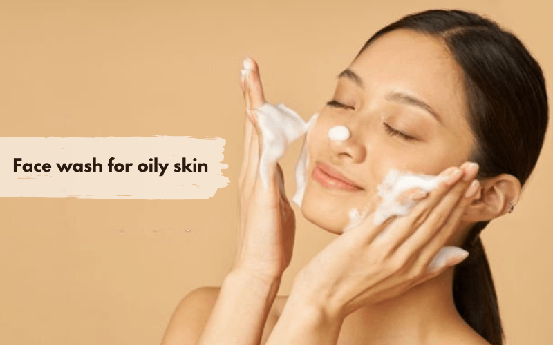 Girl is applying neem face wash on her skin