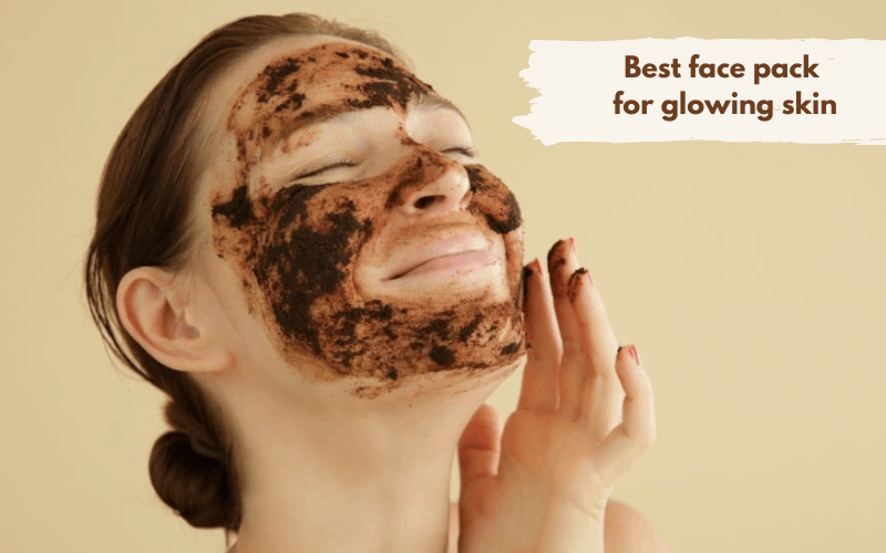 Girl has applied coffee face mask for glowing skin 