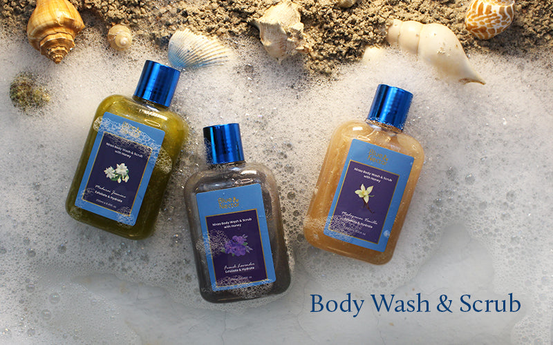Blue Nectar body wash and scrub