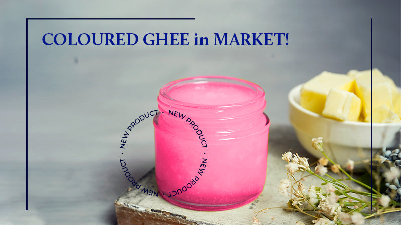 Coloured ghee in the jar 