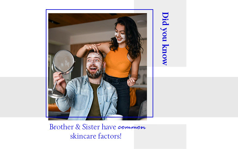 Sister is applying face mask on brother face 