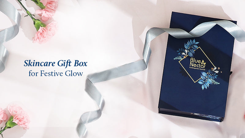 Skincare gift box with flowers 
