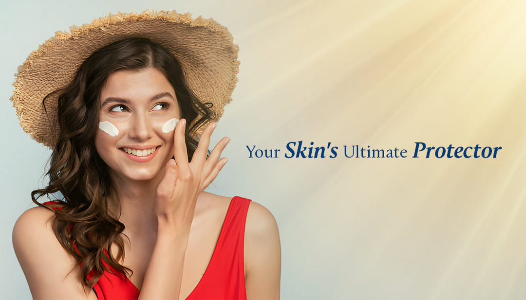 lady is applying sunscreen on her face 