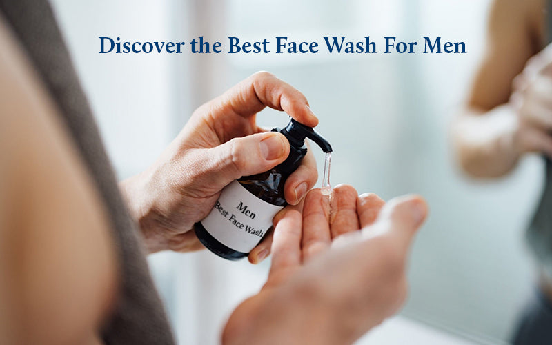 Men is trying to take out the best face wash for men in his hands 