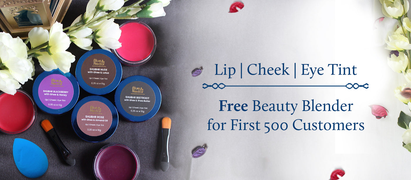 Free Beauty Blender with Newly launch Lip Tints