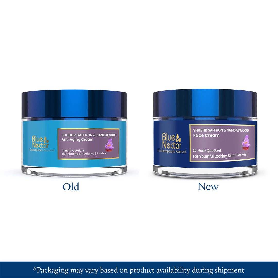 Shubhr Anti Aging Face Cream for Men with Saffron & Sandalwood (14 Herbs, 50g)