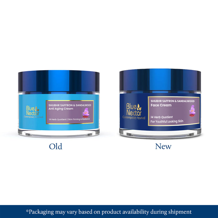 Shubhr Anti Aging Face Cream for Women with Saffron and Sandalwood (14 herbs, 50g)