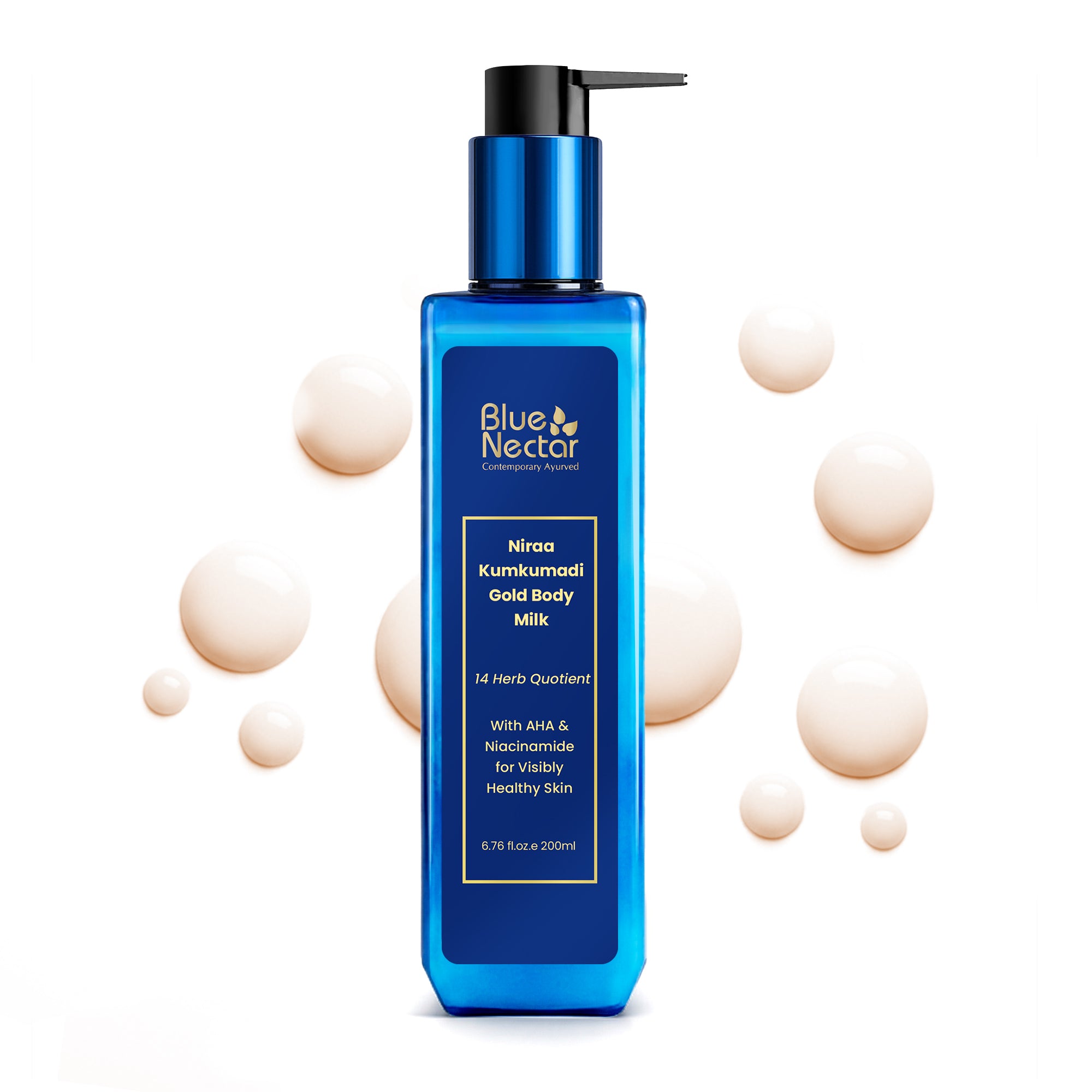 Glow Naturally with 24K Gold Body Milk, enriched with AHA