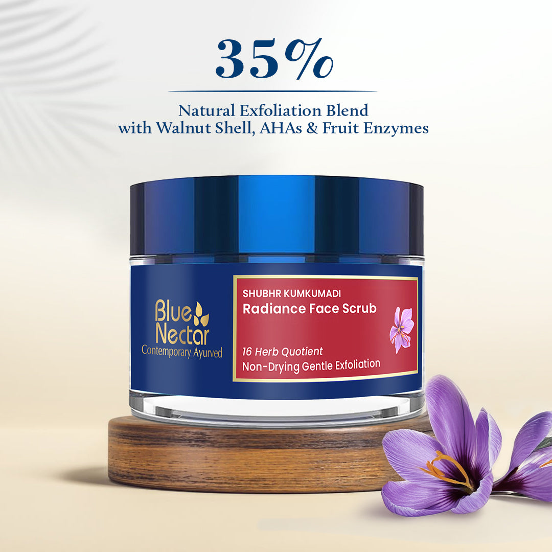 Shubhr Kumkumadi Natural Face Scrub for Glowing Skin (16 Herbs, 50g)