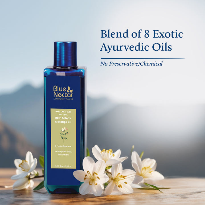 Jasmine Body Massage Oil for Relaxation & Hydration with 8 exotic ayurvedic oils
