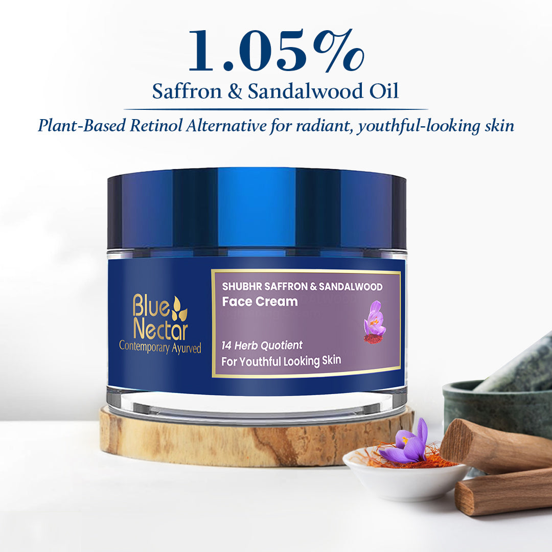Shubhr Anti Aging Face Cream for Women with Saffron and Sandalwood (14 herbs, 50g)