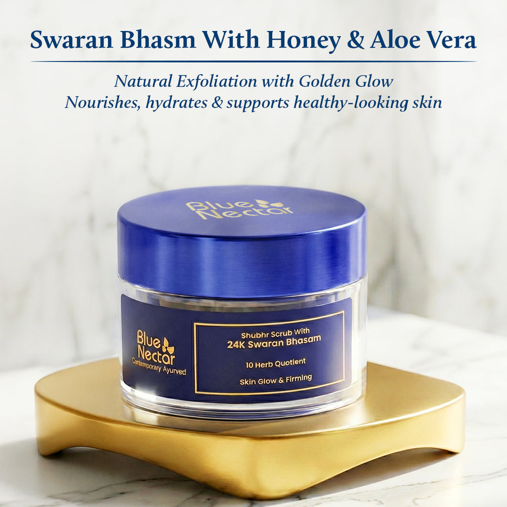Gold face scrub with 24 K swarna bhasma and aloe vera