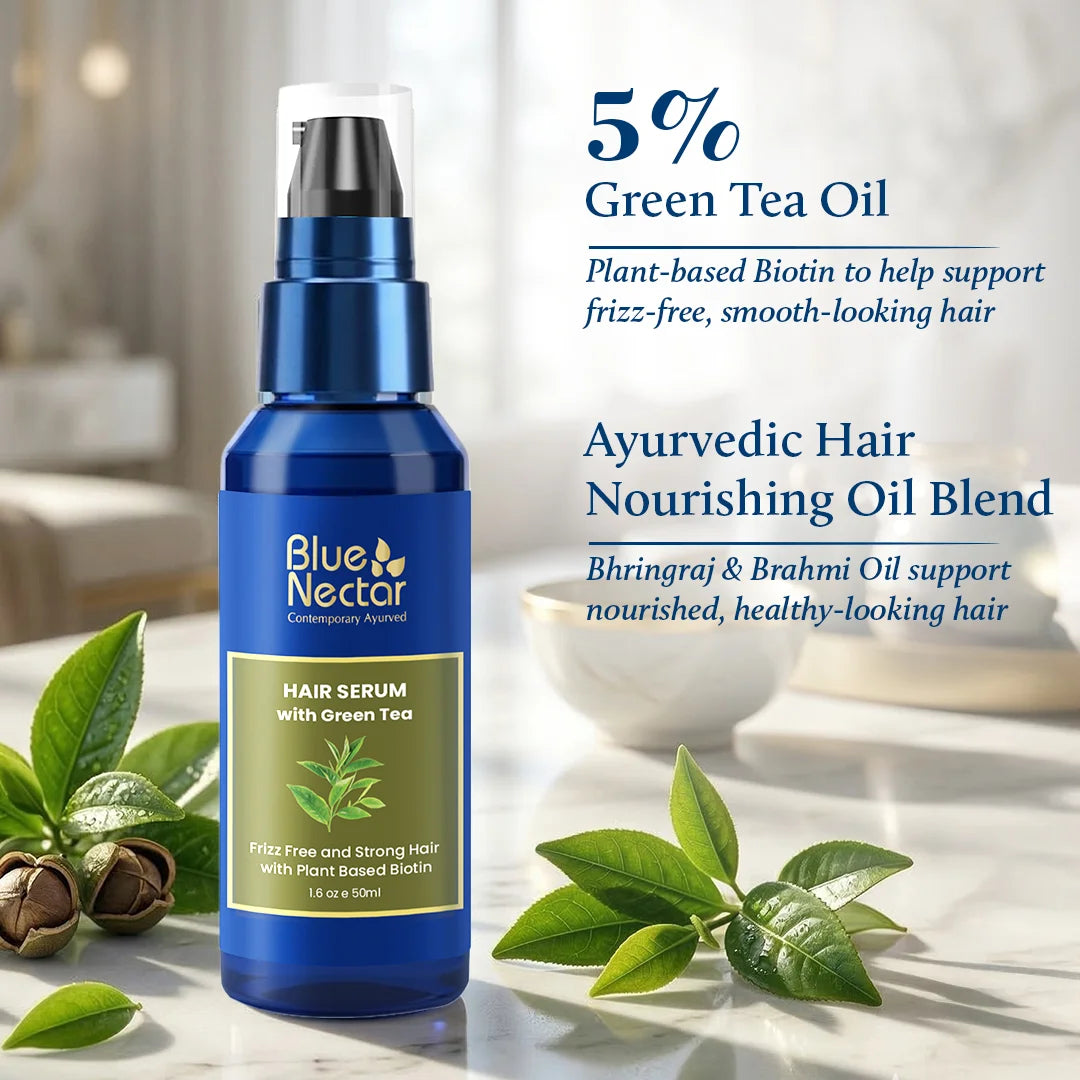 Green Tea hair serum for frizz free hair | 5% green tea oil