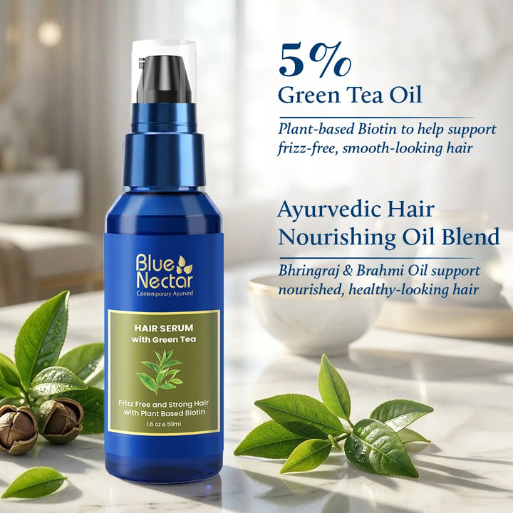 Green Tea hair serum for frizz free hair | 5% green tea oil
