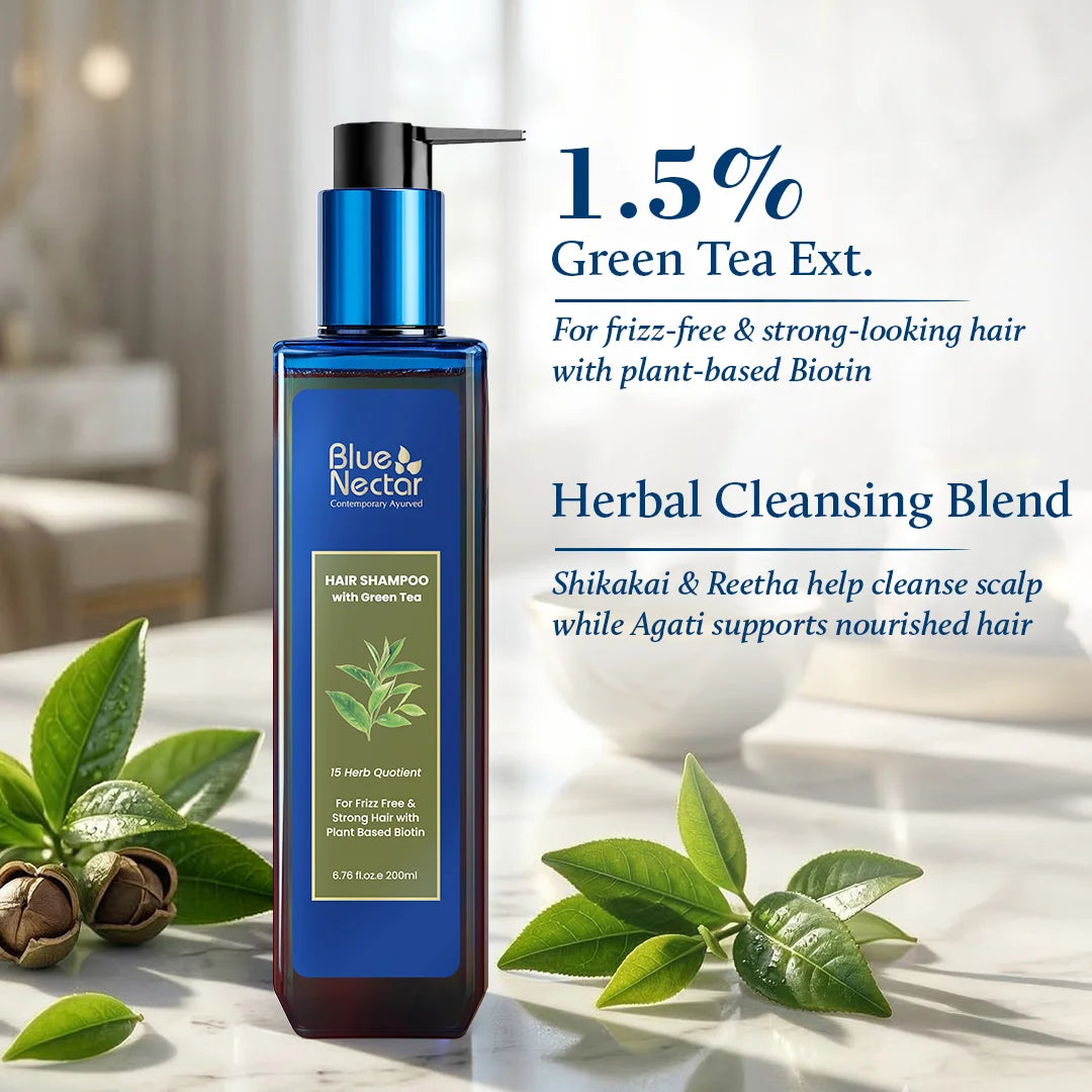 Green Tea Shampoo for Frizz Free Hair | 1.5% Green Tea Ext