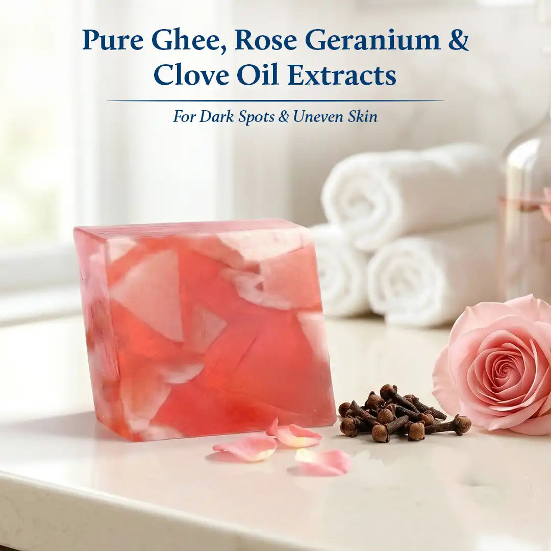 Mridu Snan with Ghee Soap | pH Balance Soap with Kojic Acid, Glutathione & Glycerine | Gentle Cleansing Bar