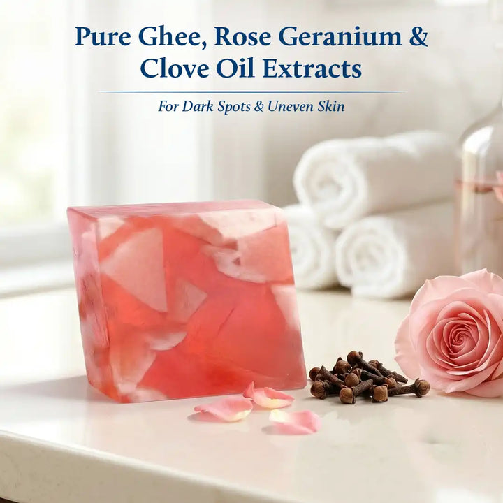 Mridu Snan with Ghee Soap | pH Balance Soap with Kojic Acid, Glutathione & Glycerine | Gentle Cleansing Bar