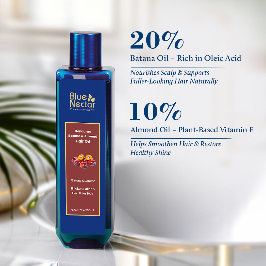 Batana & Almond Hair Oil for Thicker, Fuller & Stronger Hair (12 Herbs)