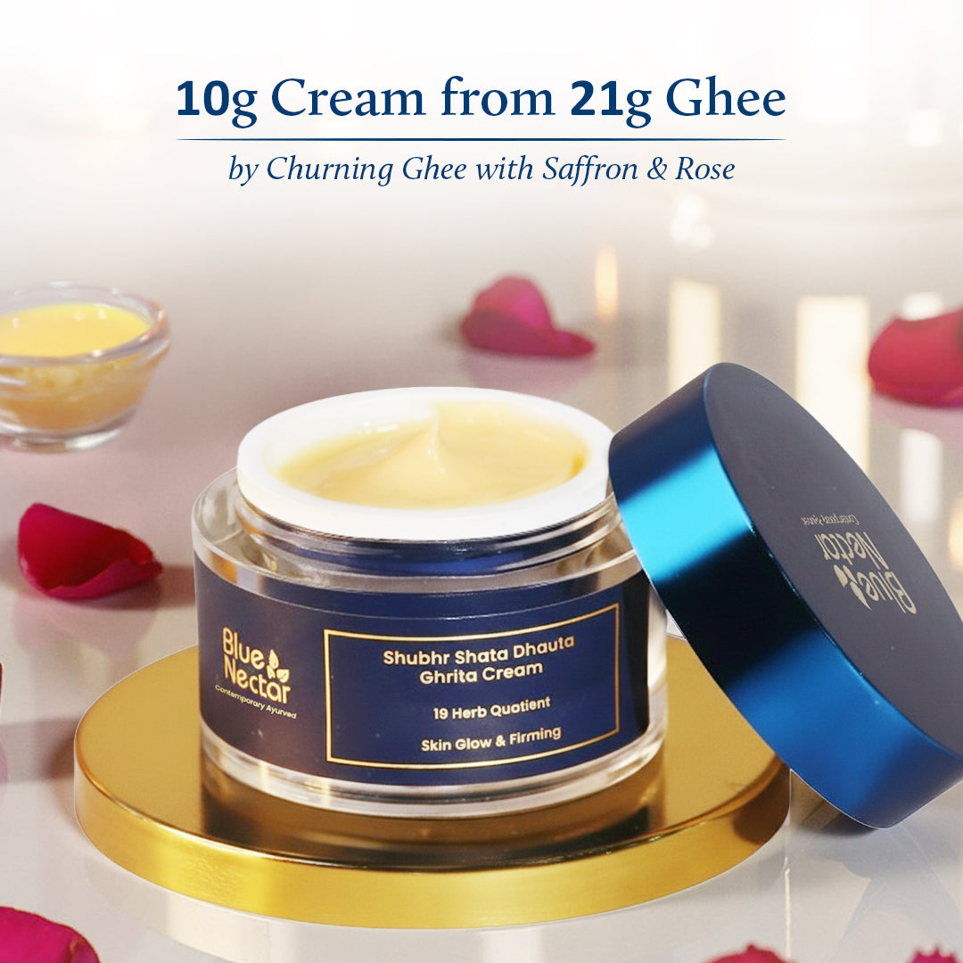 Women's Shata Dhauta Ghrita Face Cream for Skin  Glow & Firming(19 herbs, 50g)