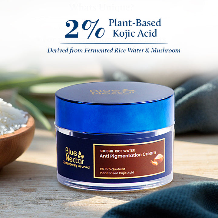 2% Kojic Acid Face Cream for Pigmentation with Mushroom & Rice Water (18 Herbs, 50g)