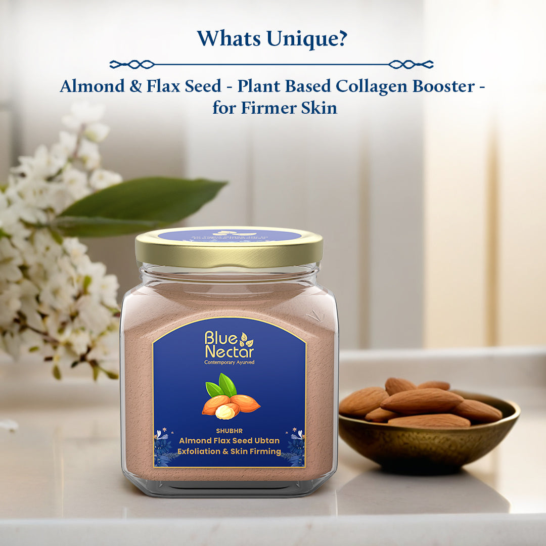 Almond Flax Seed Anti Aging Face Ubtan Powder (12 herbs, 100 g + 15 g Free)