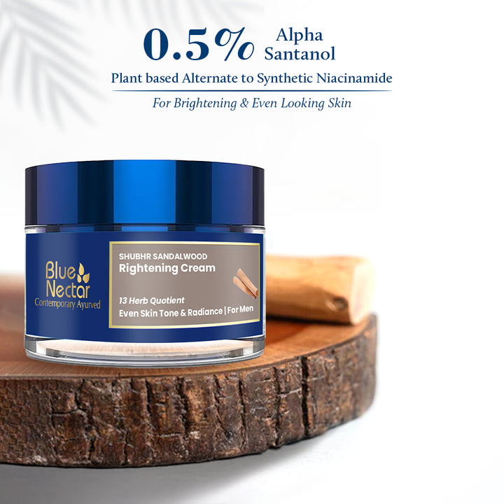 Sandalwood face cream for men with 0.5% Alpha Santanol