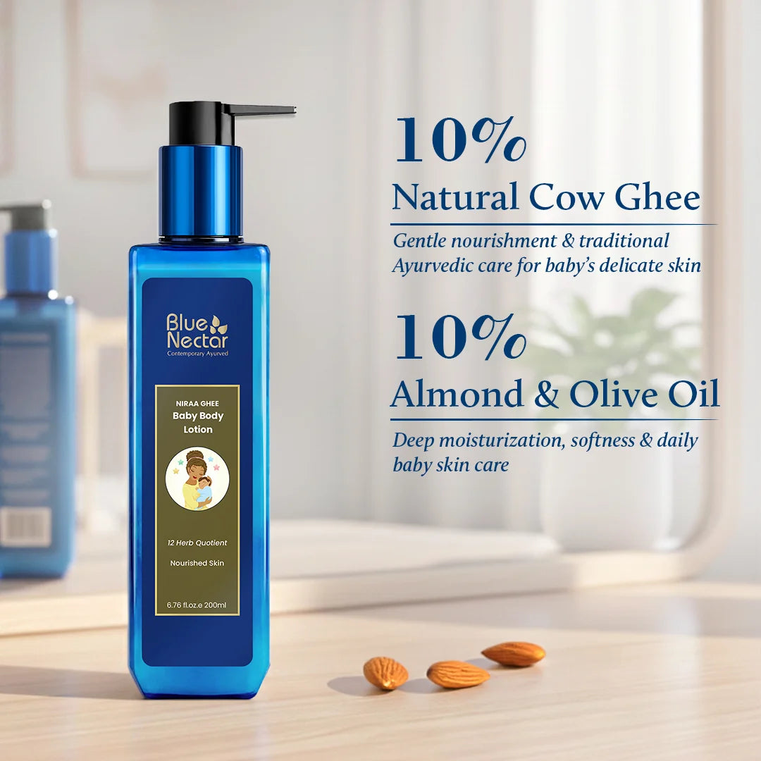 Ayurvedic baby body lotion for nourished skin | 10% natural ghee