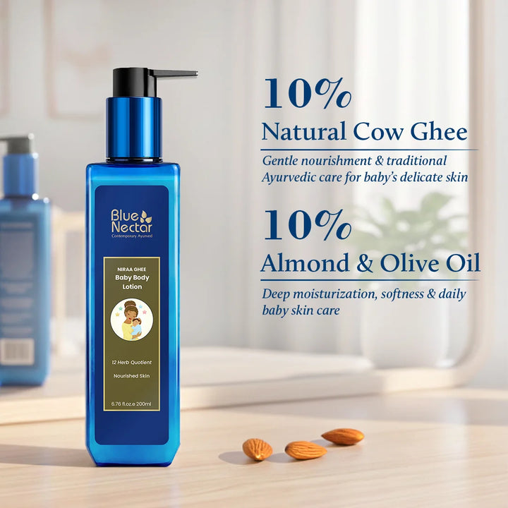 Ayurvedic baby body lotion for nourished skin | 10% natural ghee
