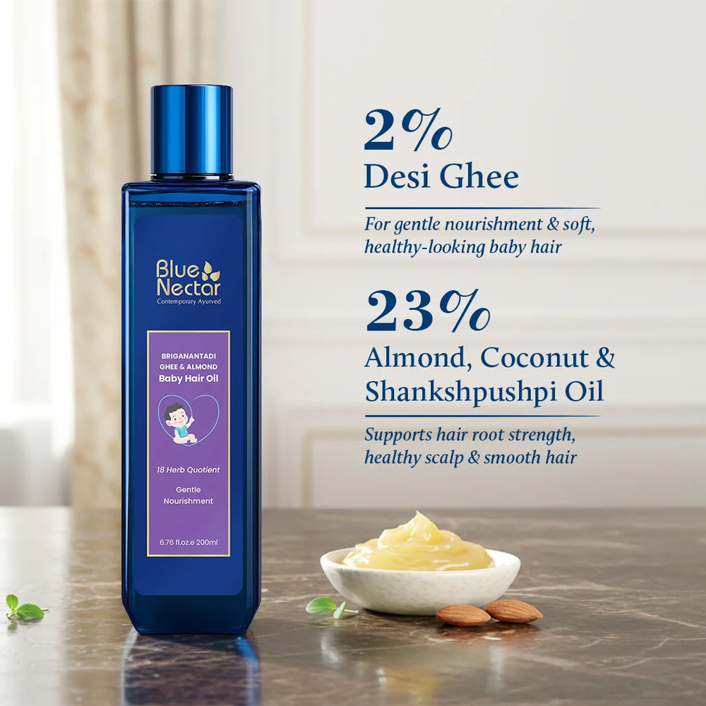 Ayurvedic baby hair oil with 2% desi ghee 