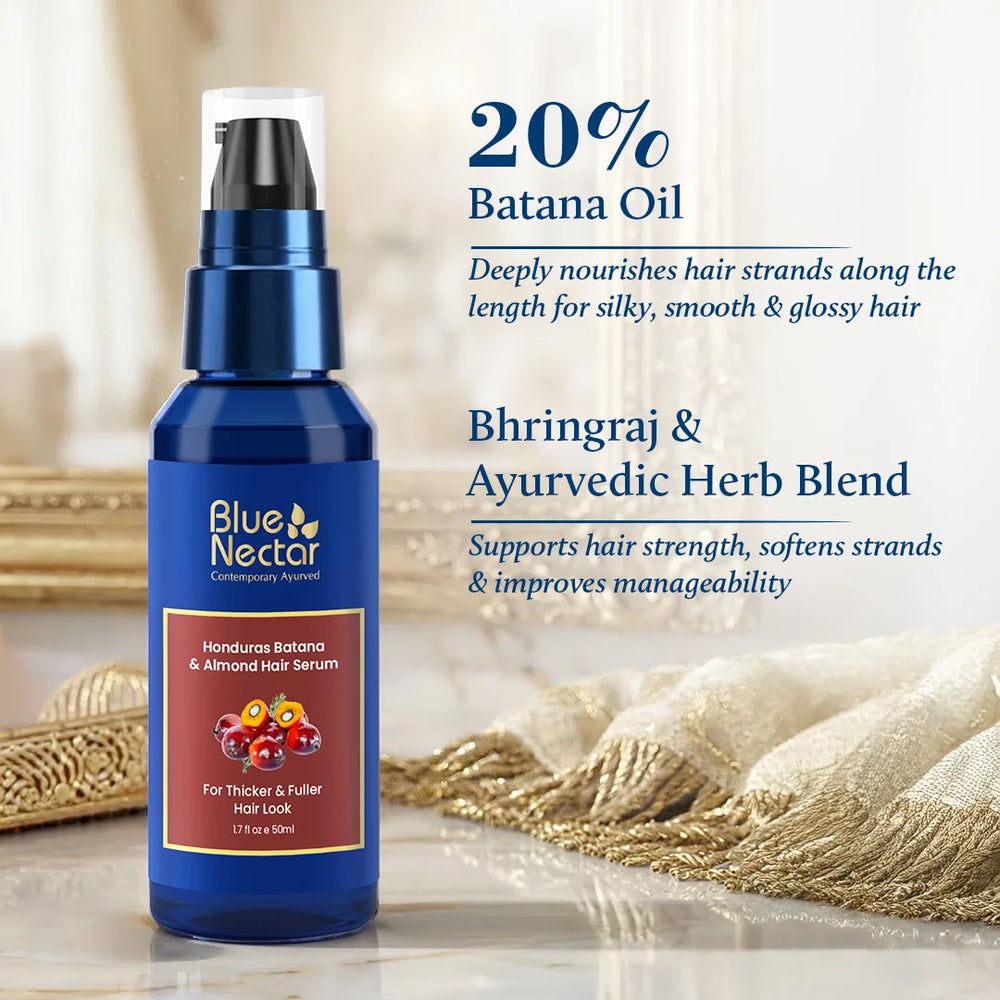 Batana & Almond hair serum for thicker & fuller hair | 20% Batana oil
