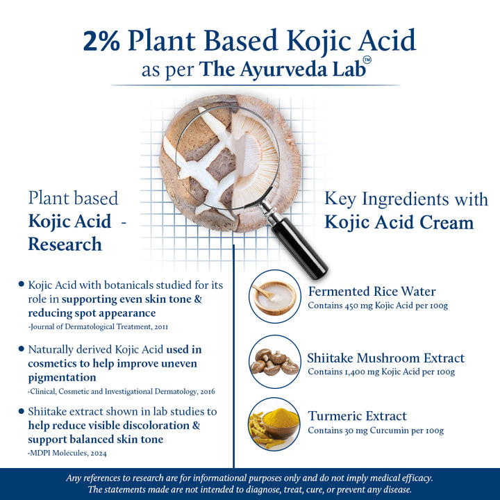 2% Kojic Acid Face Cream for Pigmentation with Mushroom & Rice Water (18 Herbs, 50g)
