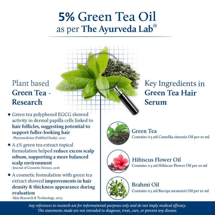 Green Tea hair serum for frizz free hair | The ayurveda lab