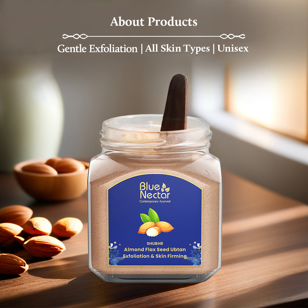 Almond Flax Seed Anti Aging Face Ubtan Powder (12 herbs, 100 g + 15 g Free)