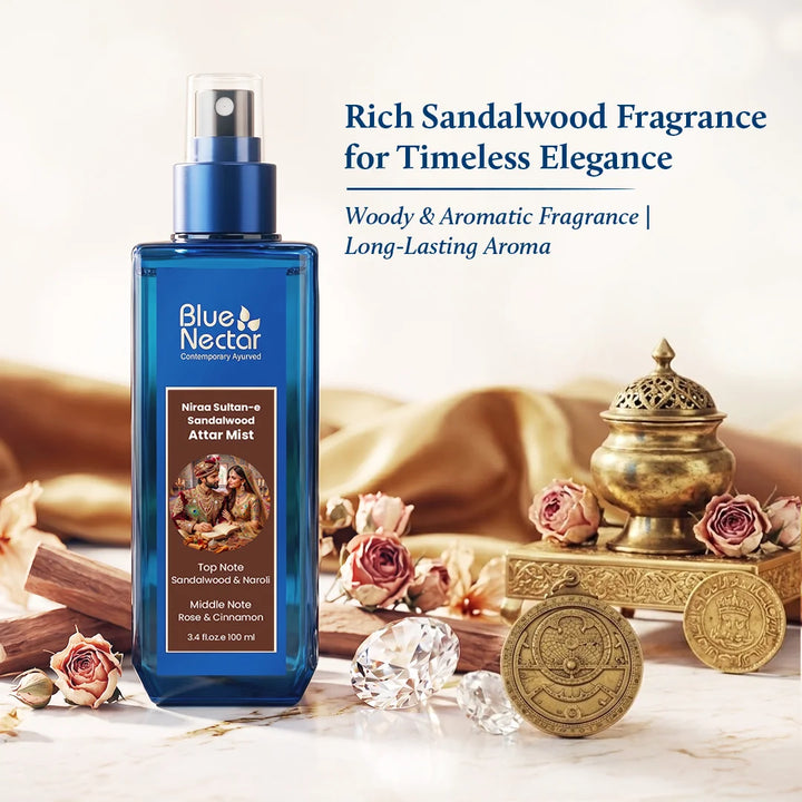 Sandalwood attar mist with timeless elegance