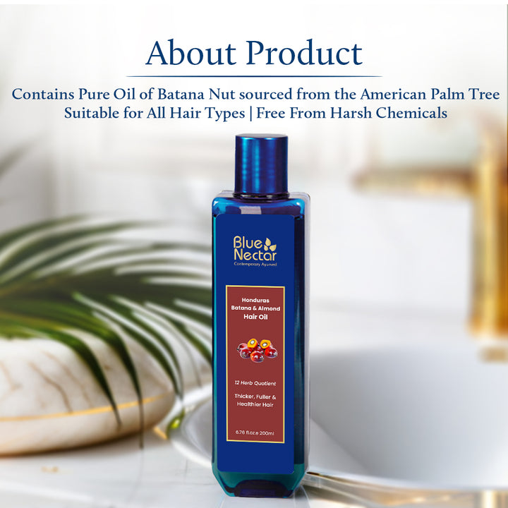 Batana & Almond Hair Oil for Thicker, Fuller & Stronger Hair (12 Herbs)