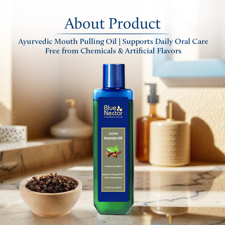 Mouth Oil for Oil Pulling with Coconut & Mint for Oral care and Bad Breath (9 herbs)