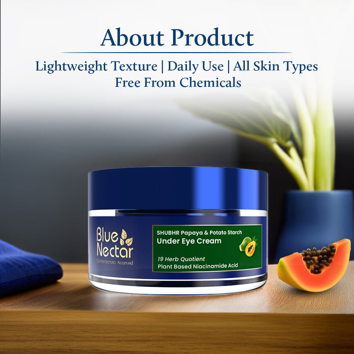 Niacinamide Under Eye Cream for Dark Circles with Papaya & Potato Starch | (18 Herbs, 15g)