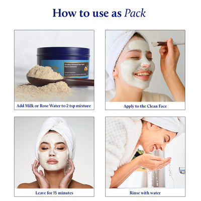 Shubhr Almond & Flax Seed Powder Face Cleanser for Skin Firming