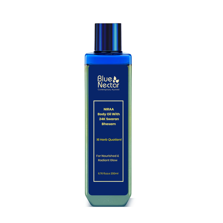 Gold body oil in a 200 ml bottle