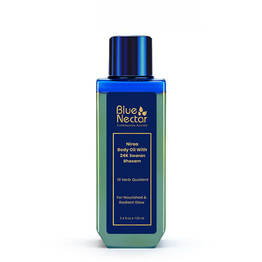 Gold body oil in a 100 ml bottle