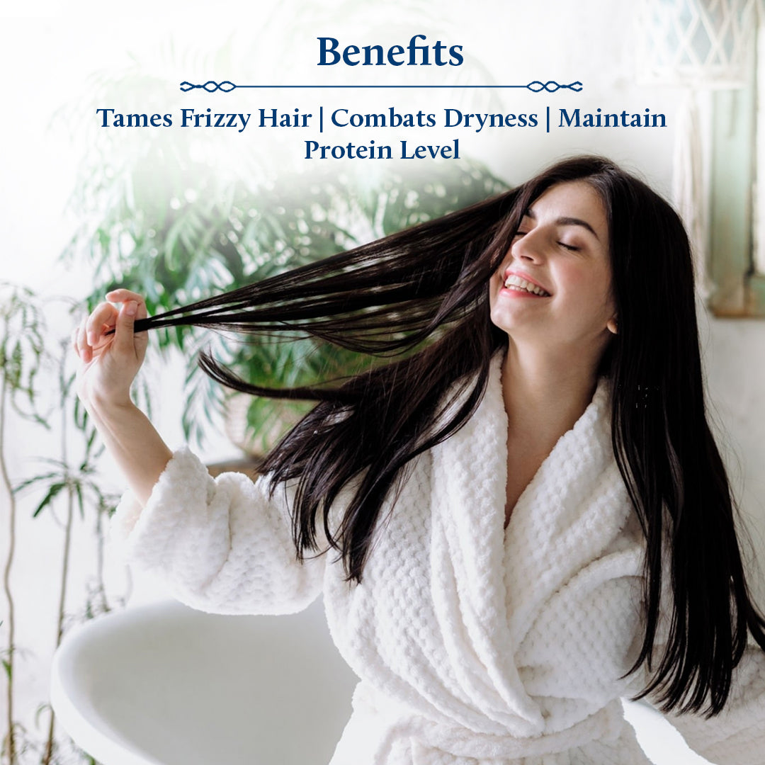 Green Tea Anti Frizz Shampoo for Dry & Frizzy Hair with Plant Based Biotin (15 Herbs, 200 ml)