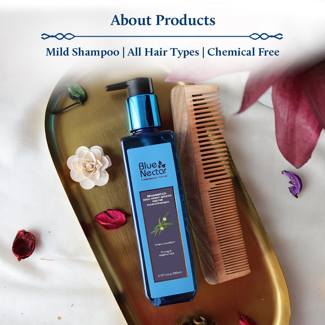 Description about product features in Amla, Honey and Mulethi Hair Fall Shampoo